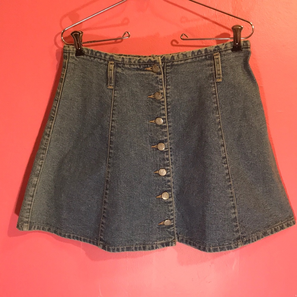 90s vintage L.A. Blues denim button down skirt